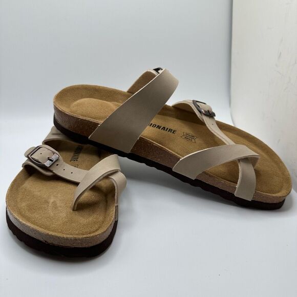 CUSHIONAIRE Women's Cork Footbed Sandal With +Comfort 9.5 TAUPE - Picture 6 of 7